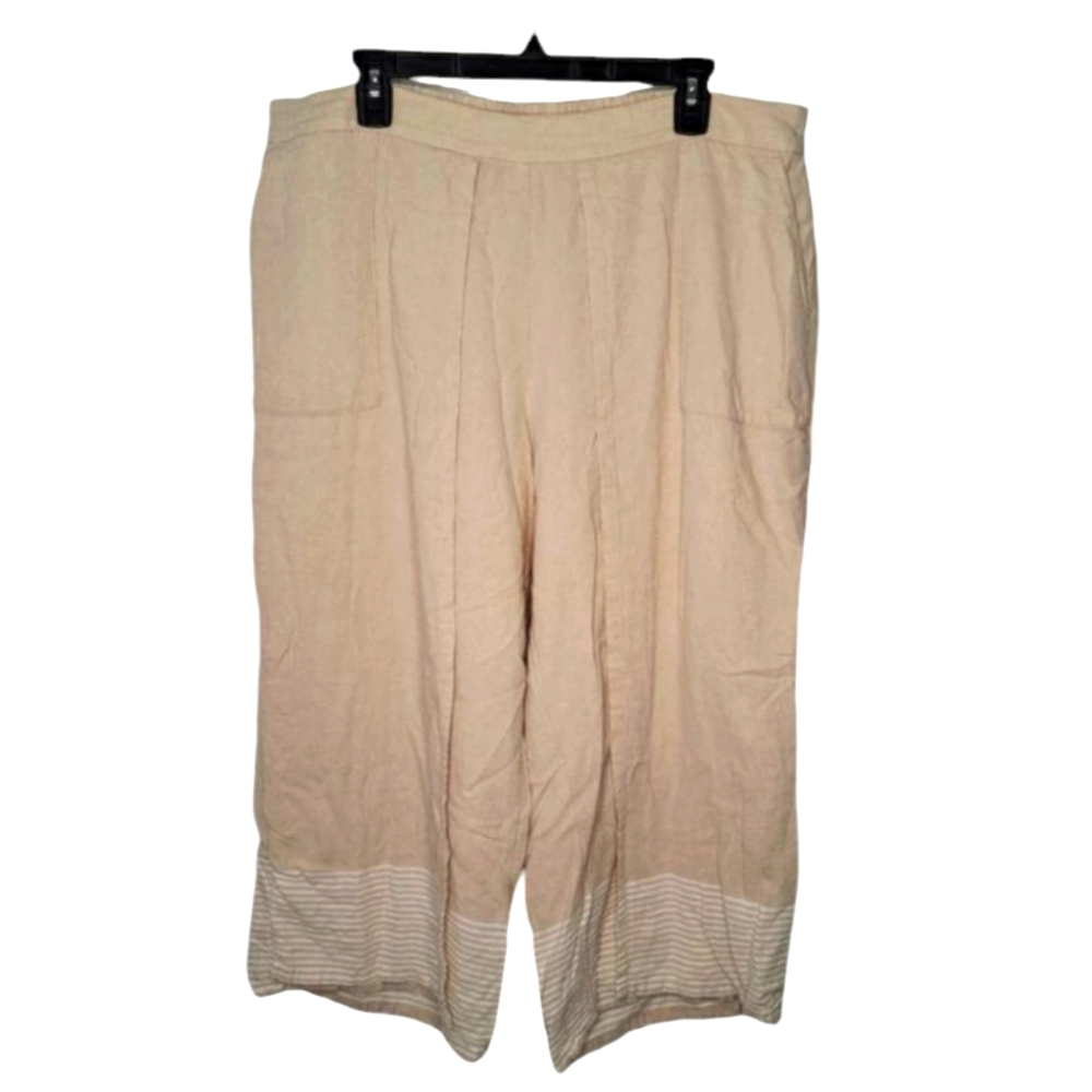 Pure Jill Linen Blend Wide Leg Goucho Pants Size XL Petite